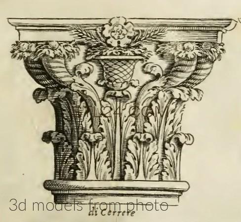 Капители и базы (CHAPITER_1202 -  | 3D model 3DSMAX / OBJ / STL) 3D модель для ЧПУ станка